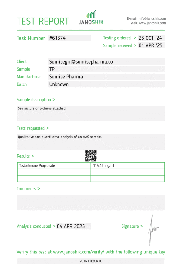 Buy 5 and get 1 free. Testosterone Propionate  100mg/ml-GMP - Image 2